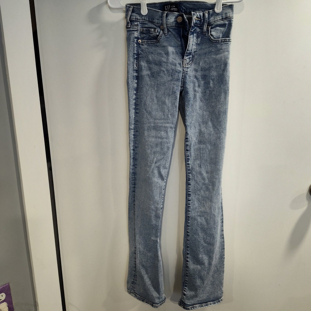Gap Universal Baby Boot High Rise Jeans Light Wash Denim Womens 00/24R
